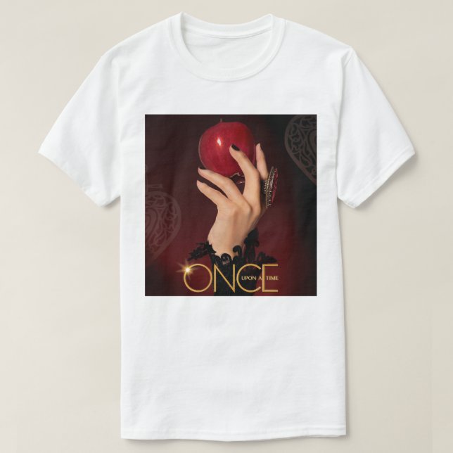 Den vackra modellen Ouat Red Apple Evil Queen Post T Shirt (Design framsida)