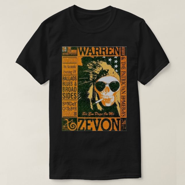 Den vackra modellen Warren Art Zevon Gift Movie Fl T Shirt (Design framsida)