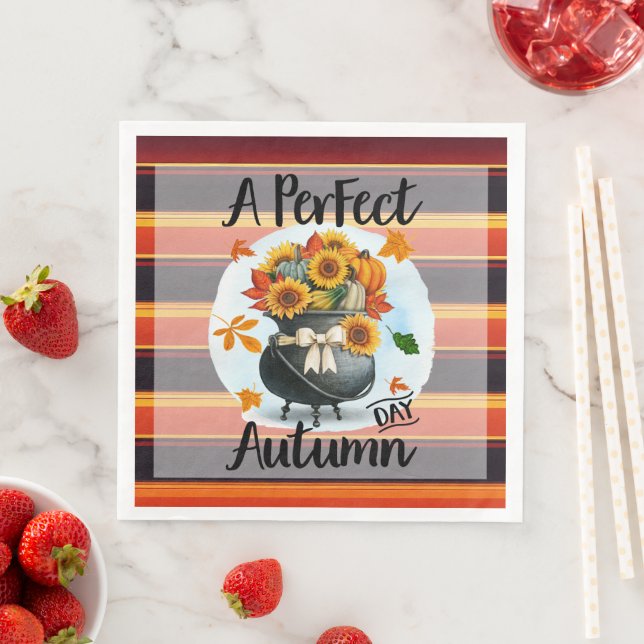 Den vackra moderna Thanksgivingens höstsamling Pappersservett (Insitu)