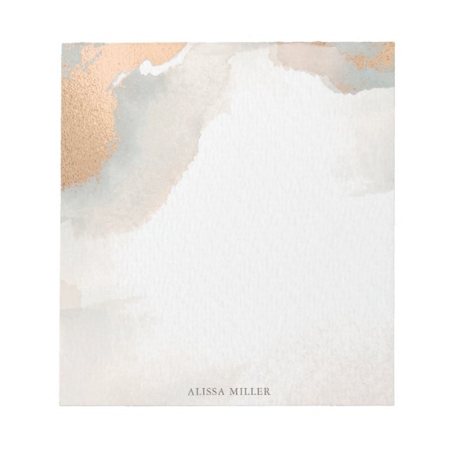 Den vackra moderna vattenfärgen Abstrakt Ro Guld Anteckningsblock (Framsida)