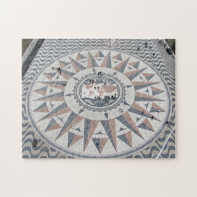 Den vackra mosaikplattan mönster Lissabon, Portuga Pussel (Horisontell)