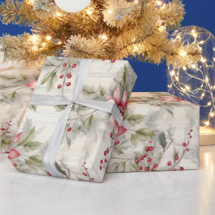 Den vackra Mysiga julen Tartan-Blommigten Presentpapper