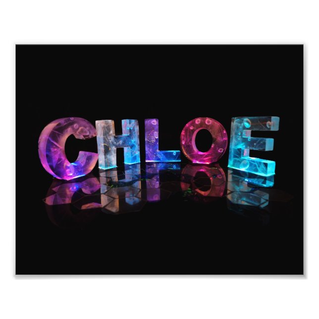 Den vackra Namn Chloe i 3D Ljus Fototryck (Framsidan)