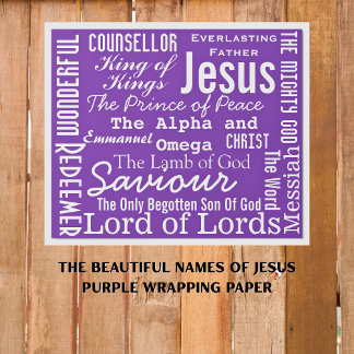Den vackra Namnen Jesus Lila Presentpapper