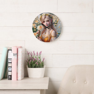 Den vackra november Fairy i Chrysanthemums Stor Klocka