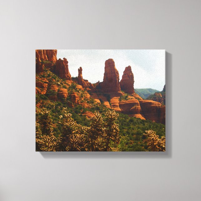 Den vackra ökenscenen i Sedona Red Sten Canvastryck (Framsida)