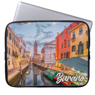 Den vackra ön Burano, Italien Laptop Fodral