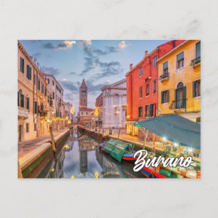 Den vackra ön Burano, Italien Vykort