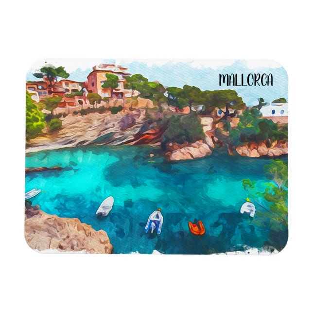 Den vackra ön Mallorca Spanien Baleares Magnet (Horisontell)