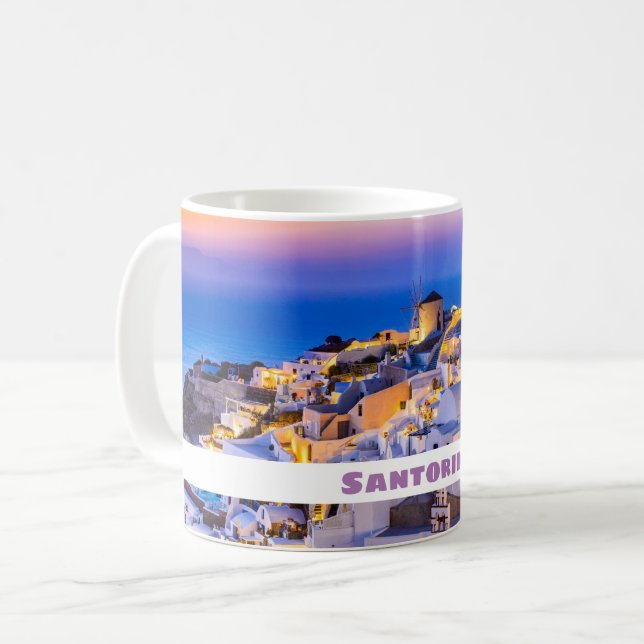 Den vackra ön Santorini Kaffemugg (Framsida vänster)