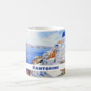 Den vackra ön Santorini, Oia Kaffemugg