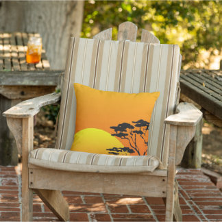 Den vackra Orange Gulten African Safari Sunset Kudde