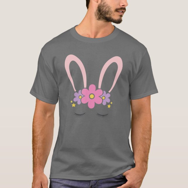 Den vackra Påskharn Ansikte, den vackra  Flower Fä T Shirt (Framsida)