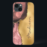 Den vackra Personligen Ro Guld Rosa Agate<br><div class="desc">Denna design finns även tillgänglig på andra mobila modeller. Välj Enhetstyp om du vill visa andra iPhone-, Samsung Galaxy- eller Google-caseser. Vissa stilar kan ändras genom att markera Stil om det är ett alternativ. Den här utseendet skapades genom digital konst och kommer att ge en unik bild av din mobil....</div>