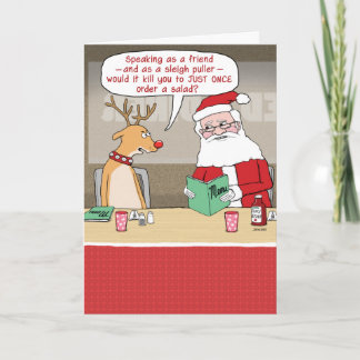 Den vackra Reindeer och Jultomten-julen Helgkort