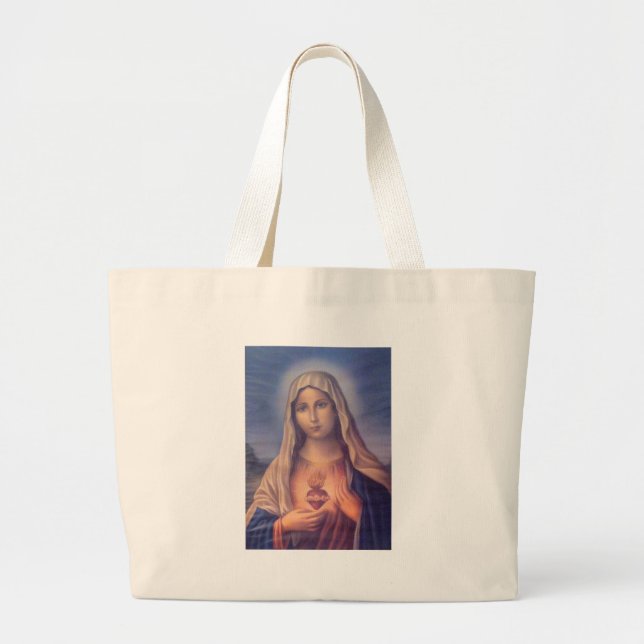 Den vackra Religiösan Helig Hjärtat från Virgin Ma Jumbo Tygkasse (Framsidan)