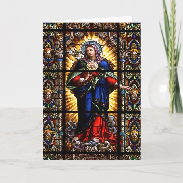 Den vackra Religiösan Helig Hjärtat från Virgin Ma Kort (Framsida)