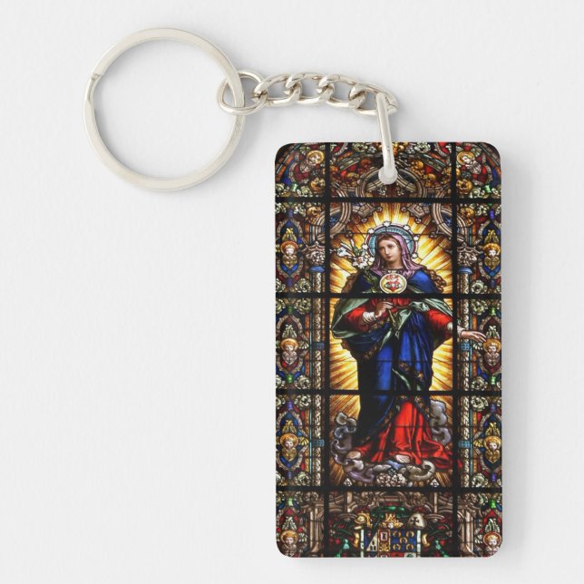 Den vackra Religiösan Helig Hjärtat från Virgin Ma Nyckelring (Framsidan)