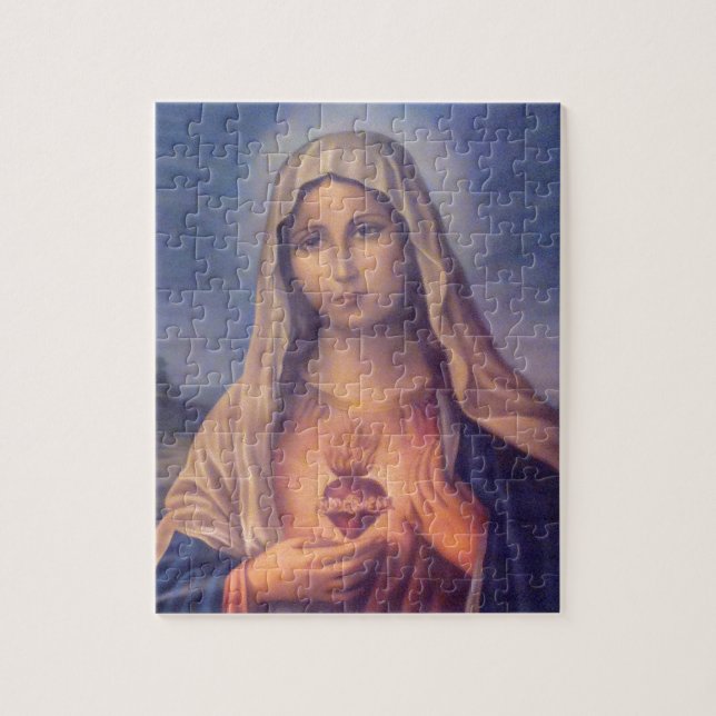 Den vackra Religiösan Helig Hjärtat från Virgin Ma Pussel (Vertikal)