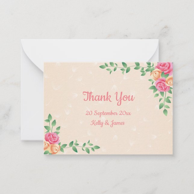 Den vackra Ron Flower Tack Anteckningskort (Framsida)