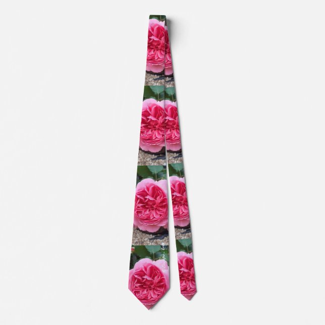 Den vackra Rosa ros-Blommigten Botaniska Manar Tie Slips (Framsida)