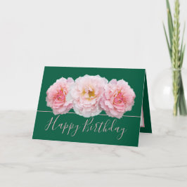 Den vackra Rosa ros Söt Blommigt Bouquet Birthday Kort