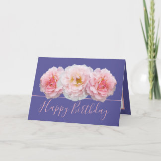 Den vackra Rosa ros Söt Blommigt Bouquet Birthday Kort
