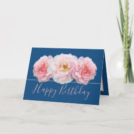 Den vackra Rosa ros Söt Blommigt Bouquet Birthday Kort