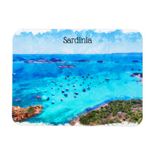 Den vackra Sardinien-Italien i Medelhavsområdet Magnet