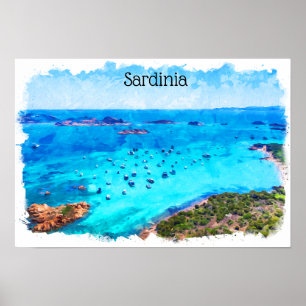 Den vackra Sardinien-Italien i Medelhavsområdet Poster