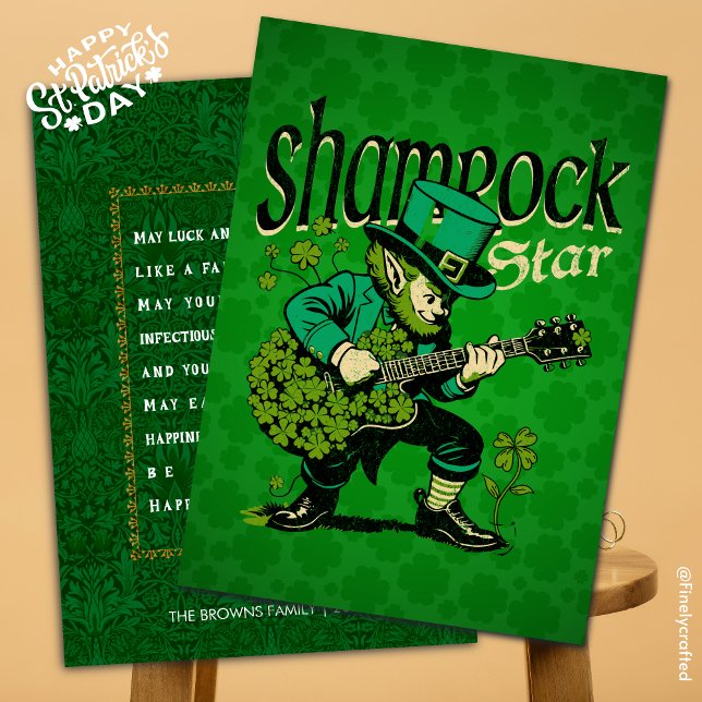 Den vackra Shamrock Celtic Star St. Patrick's Day Julkort (Skapare uppladdad)