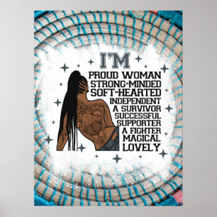 Den vackra sista melanin-roligten för svart tjej poster