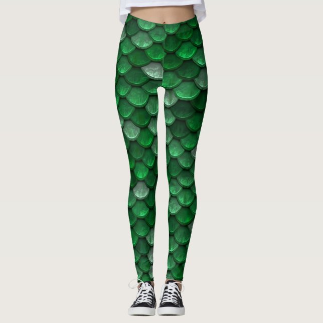 Den vackra Sjöjungfrun av Shiny-Grönt Leggings (Framsida)
