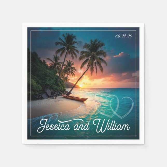 Den vackra sommaren Bröllop Pappersservett (Framsidan)