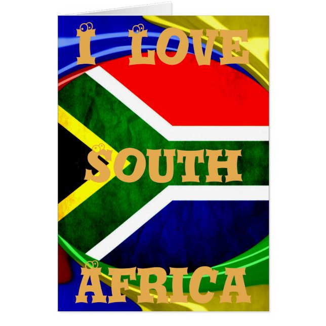 Den vackra syd-Afrikan National Flagga Färg Motif Hälsningskort (Framsidan)