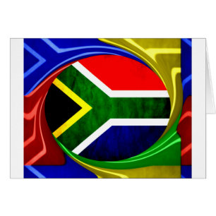 Den vackra syd-Afrikan National Flagga Färg Motif Hälsningskort