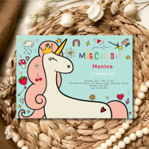 Den vackra tecknaden Unicorn barns födelsedag