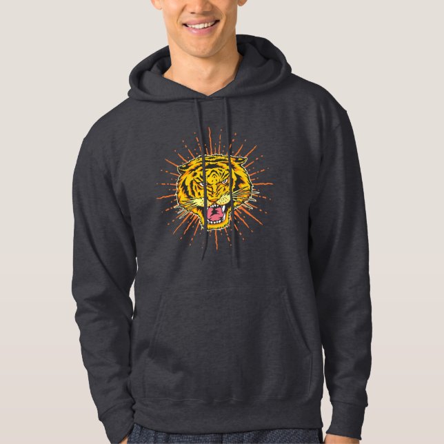 Den vackra tiger manarna hoodie (Framsida)