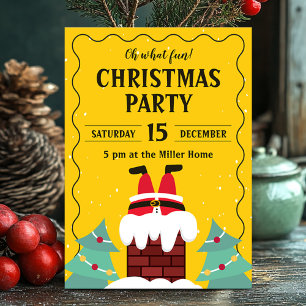 Den vackra tomten Skorsten jul Party Inbjudningar