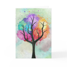 Den vackra Träd Pastel Färg Abstrakt Oljemålning