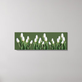 Den vackra vita blomstergrönten i modern blommigt canvastryck