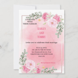 Den vackraste inbjudan till rosa bröllop