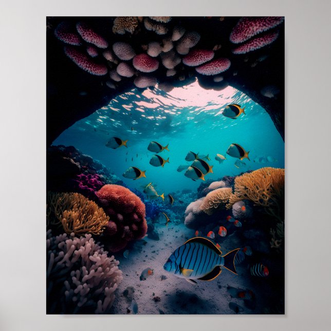 Den vackraste korallreven Freshwater Coral Reef Poster (Framsidan)