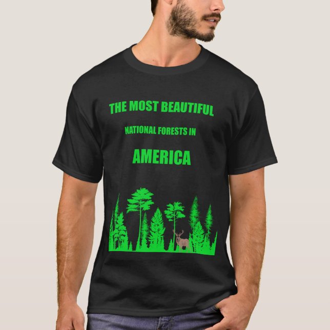Den vackraste naturskogen i Amerika T Shirt (Framsida)