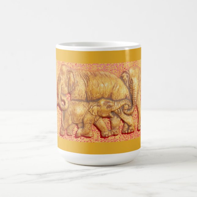Den vackraste senaste Coolan Elephant Family Magisk Mugg (Center)