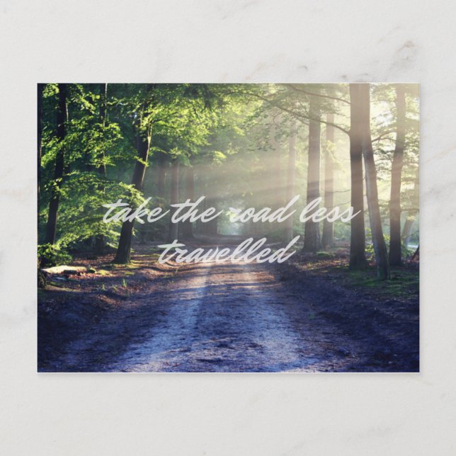 Den väg som färre vandrat vykort (Framsida)