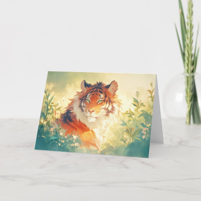 Den vaksamma tigern kort (Framsida)