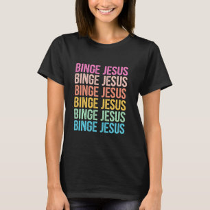 Den valda Merch Binge Jesus Retro Rainbow Brev T Shirt