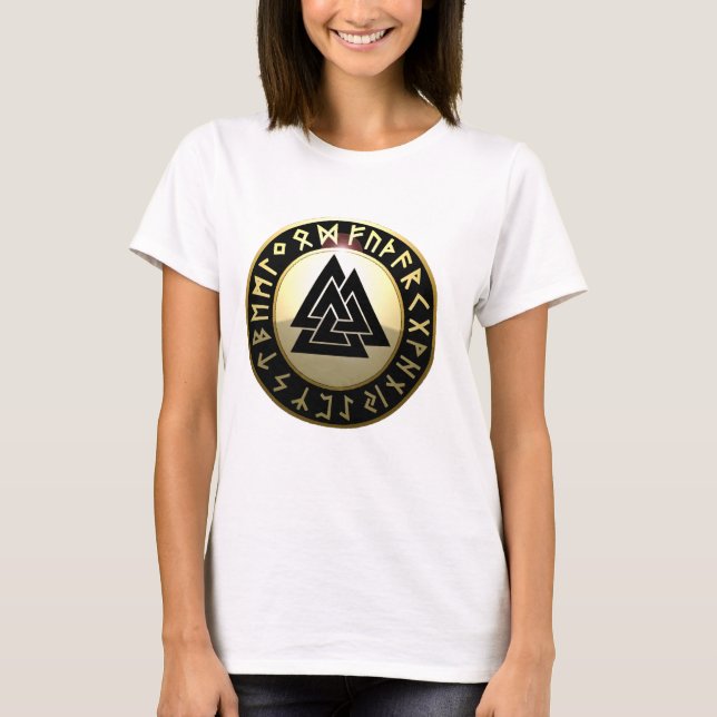 Den Valknut runan skyddar T-shirt (Framsida)