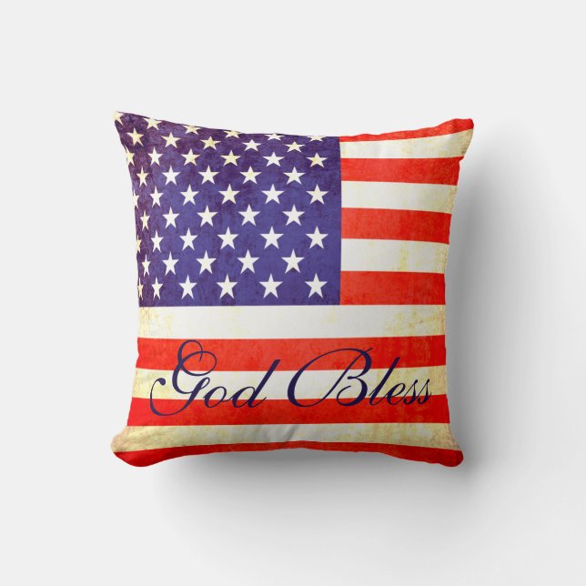 Den välsigna digAmerika flagga kudder Kudde (Framsida)